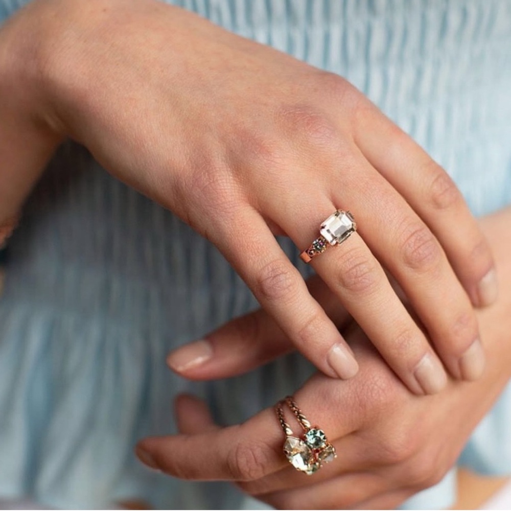 Sorrelli|Stacked Crystal Cluster Ring|Multicolour| Bold & Bright